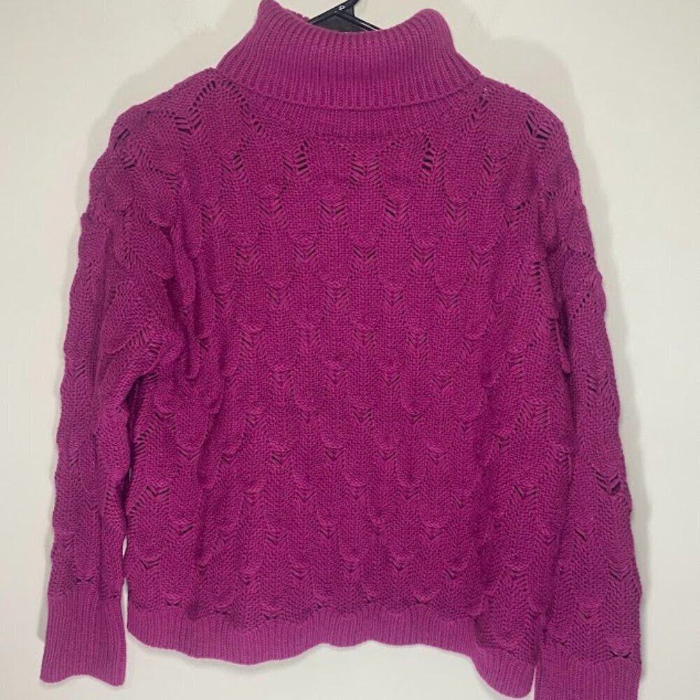 THML Scallop Knit Turtleneck Sweater